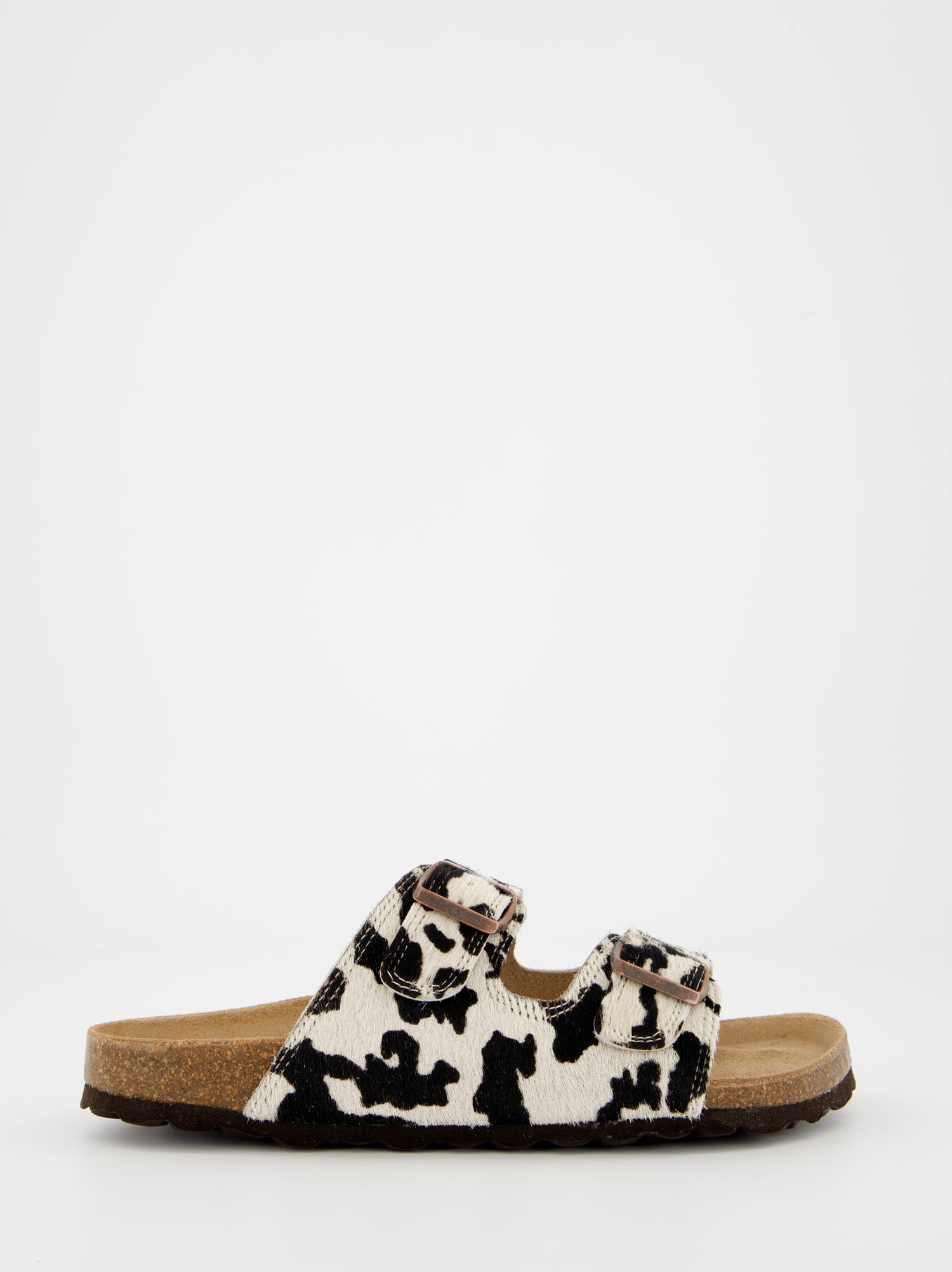 Sandalias planas piel con pelo estampado animal - Mindi