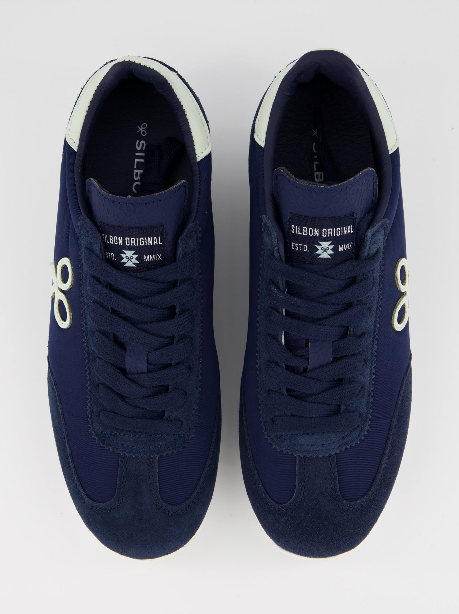 Silbon Vintage - Zapatillas de piel azul navy
