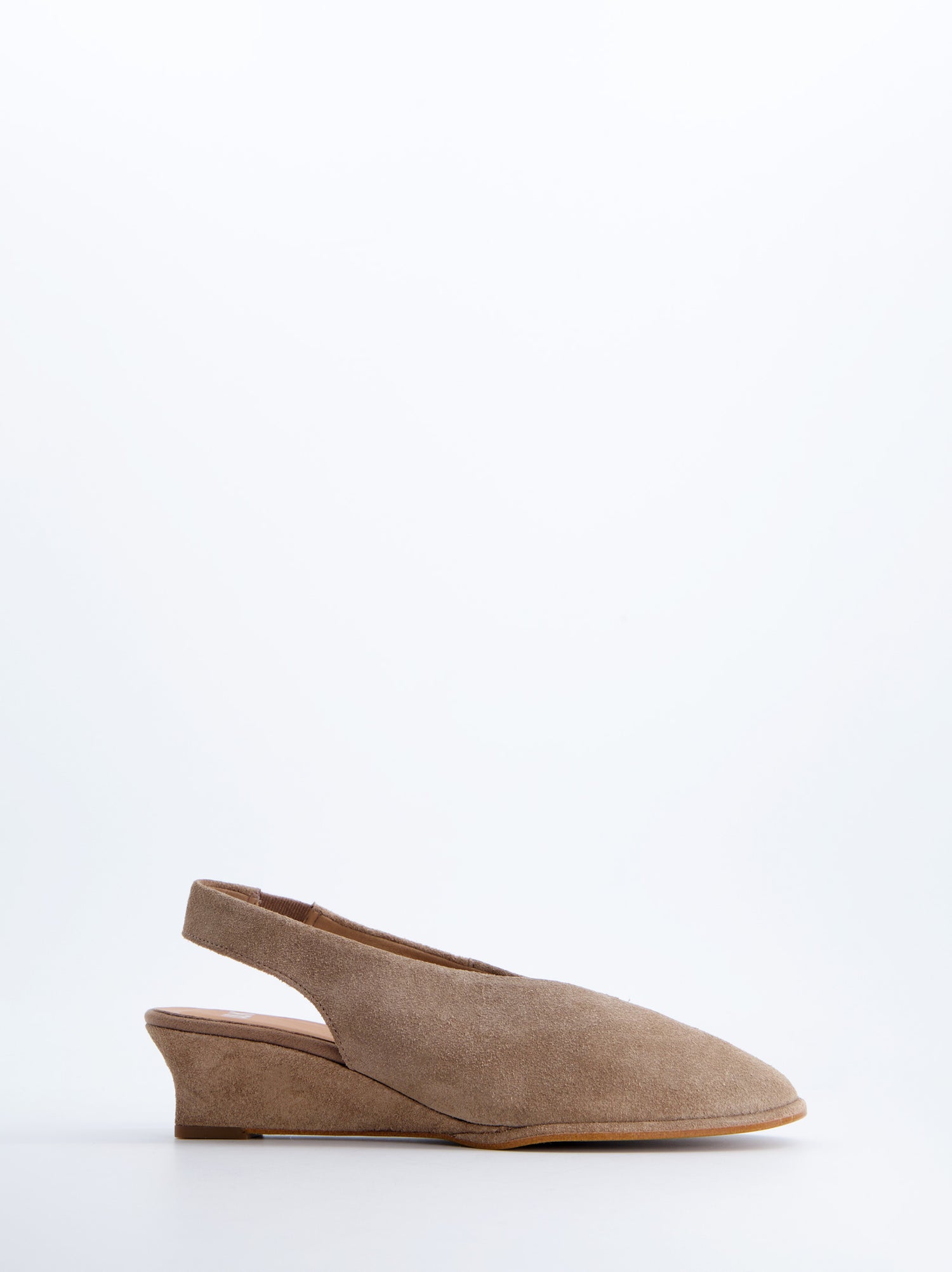 Sandalia De Cuña De Ante Beige -Selein