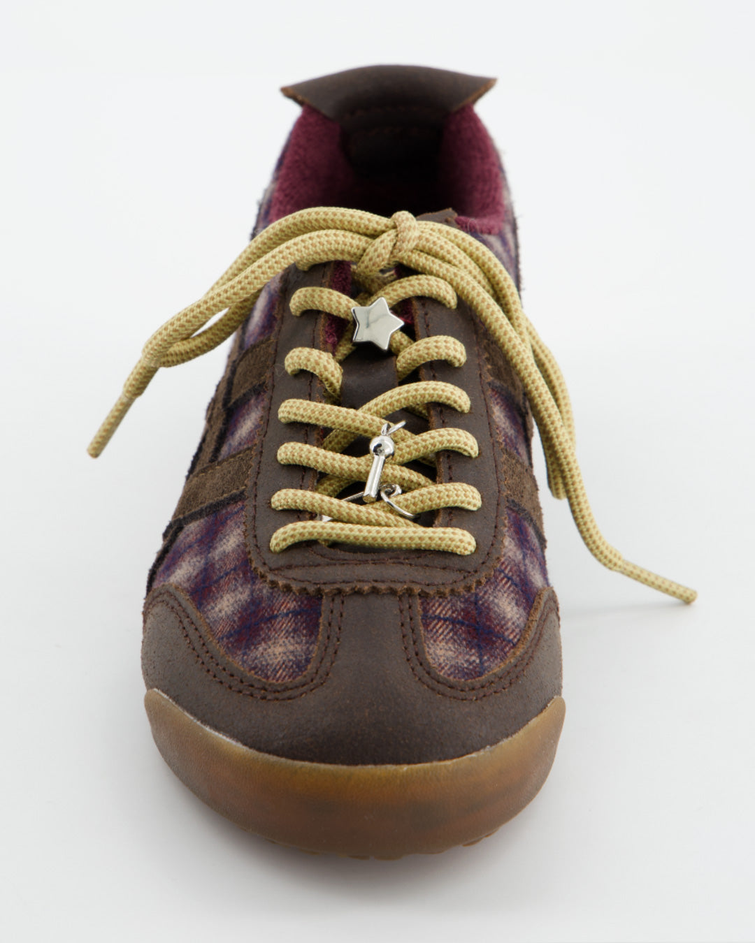 Checked sneakers with metallic charms - Onyx