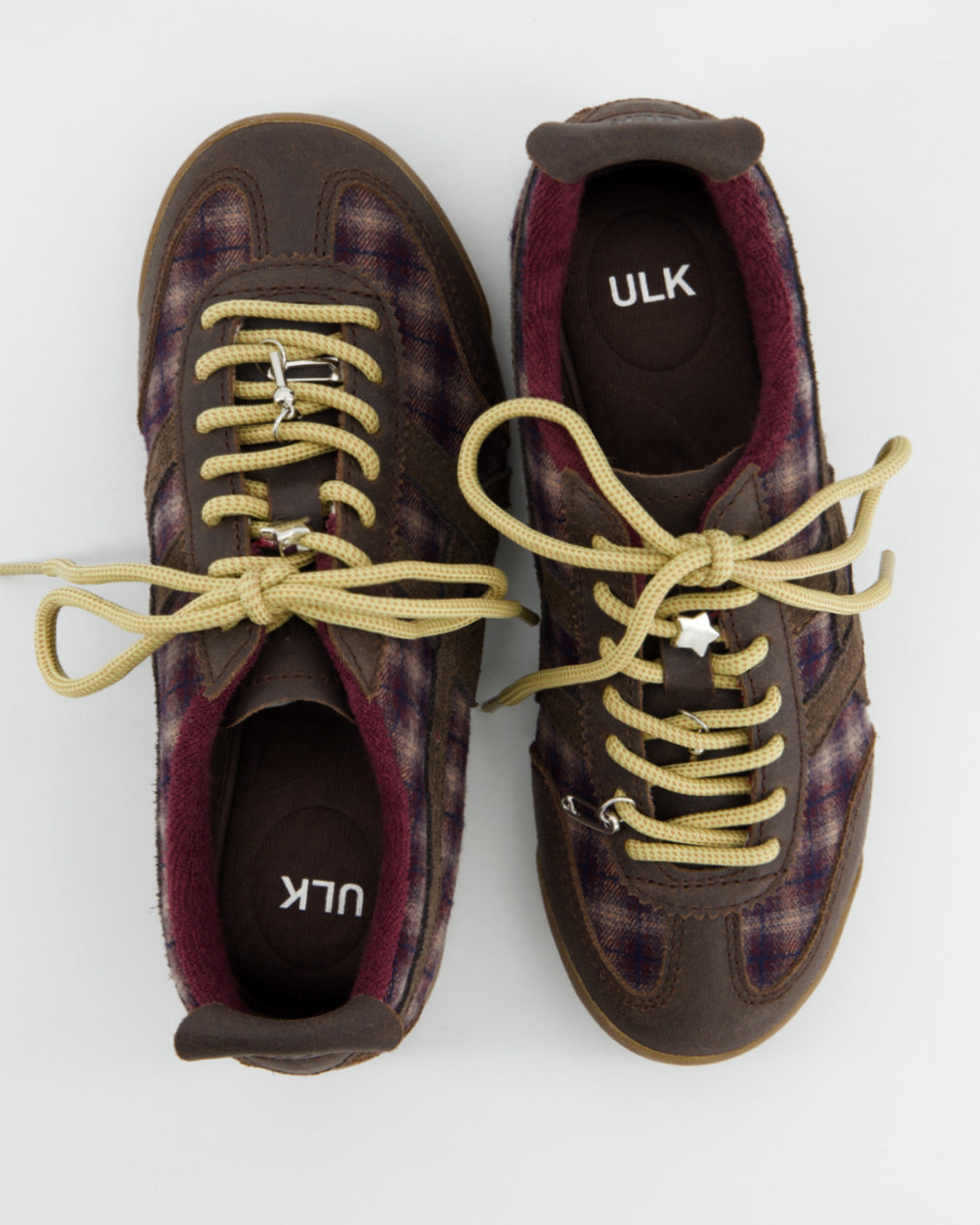 Checked sneakers with metallic charms - Onyx