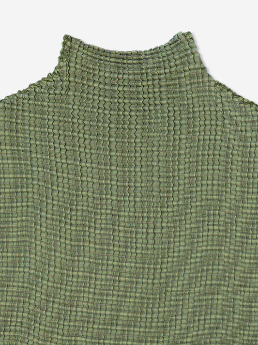 Top micro-plisado de cuello alto - ISI