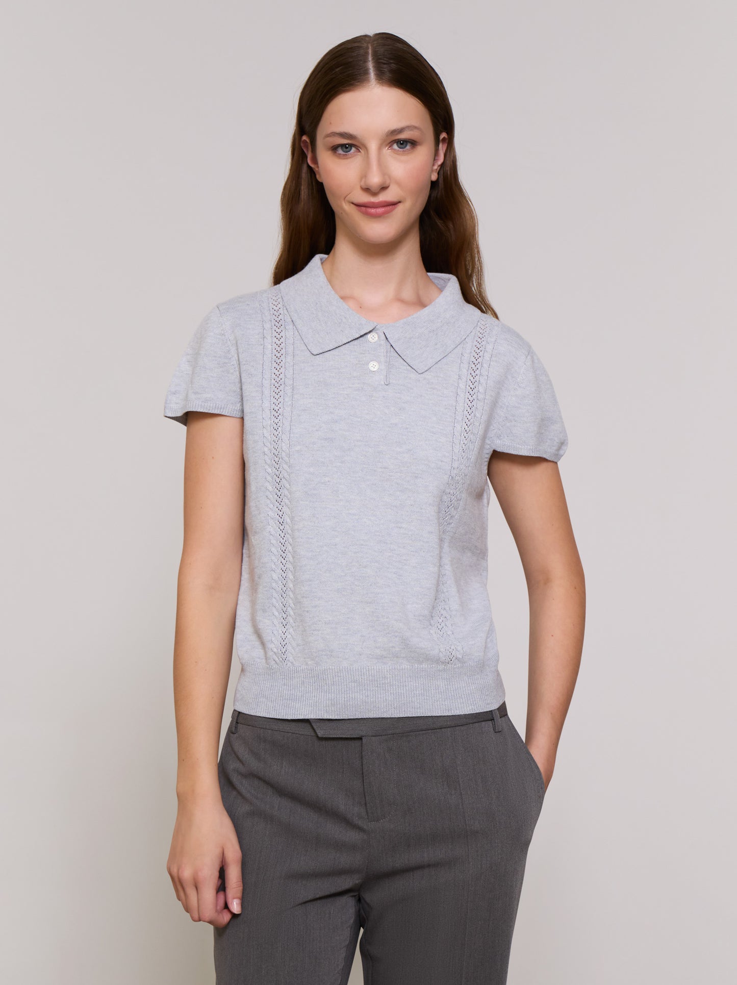 Knitted top with polo neck - ULK Claudine