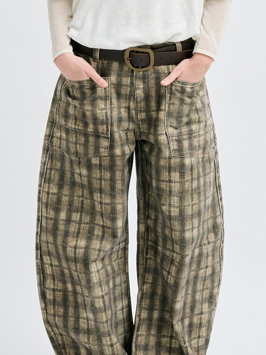Plaid balloon jeans - Nahla