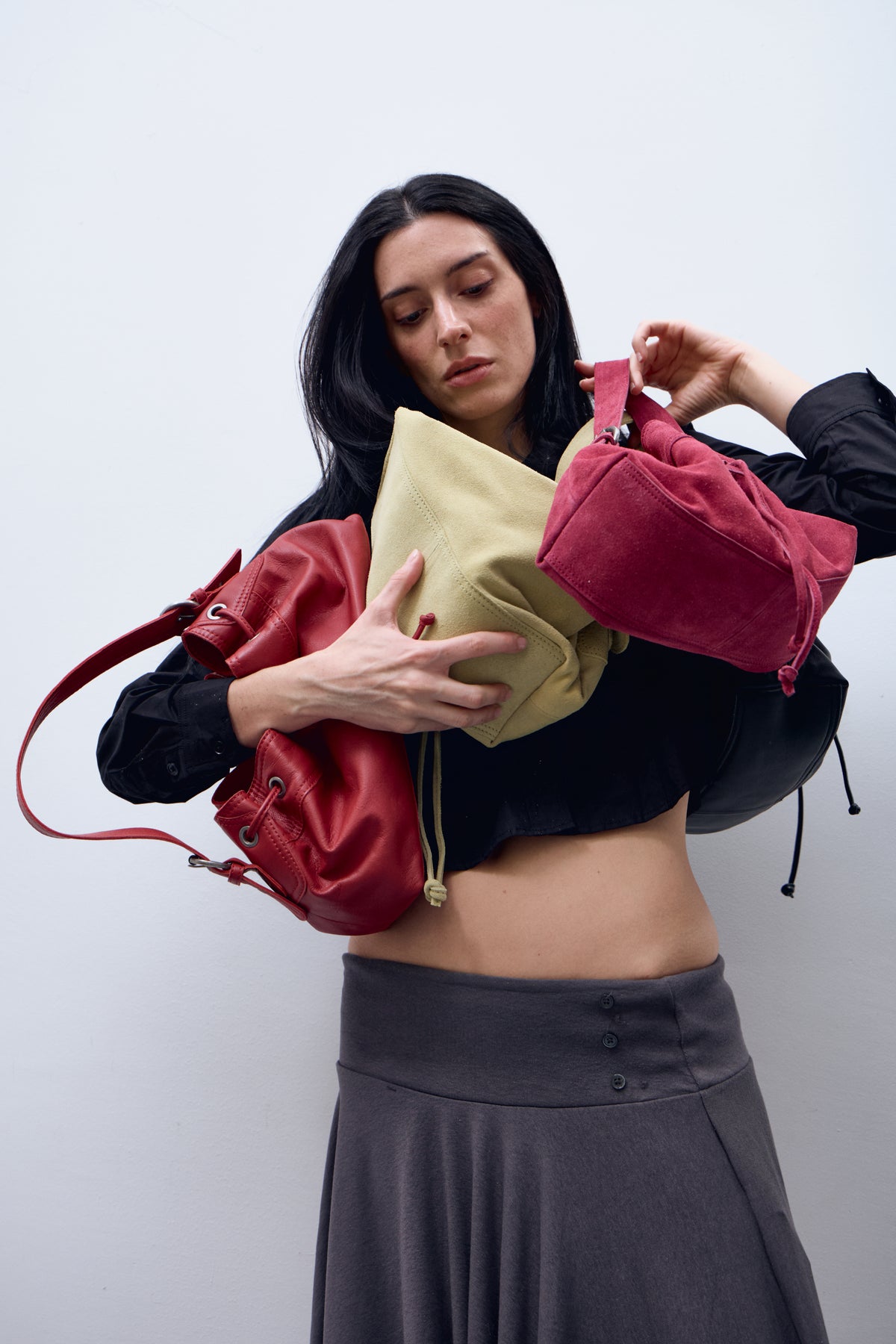 Bolso de ante rosa - Pomelie