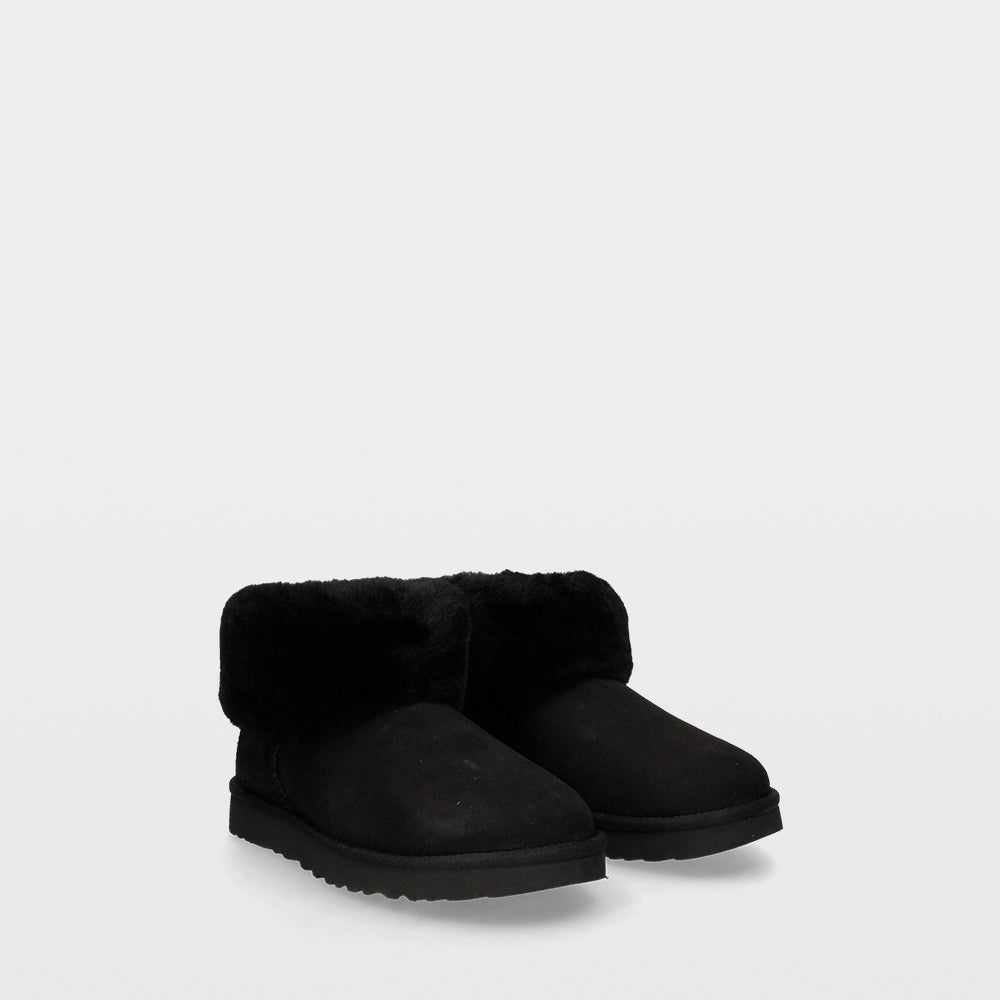 Ugg Classic Mini Fluff - Black Ankle Boots