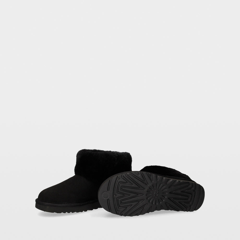 Ugg Classic Mini Fluff - Black Ankle Boots