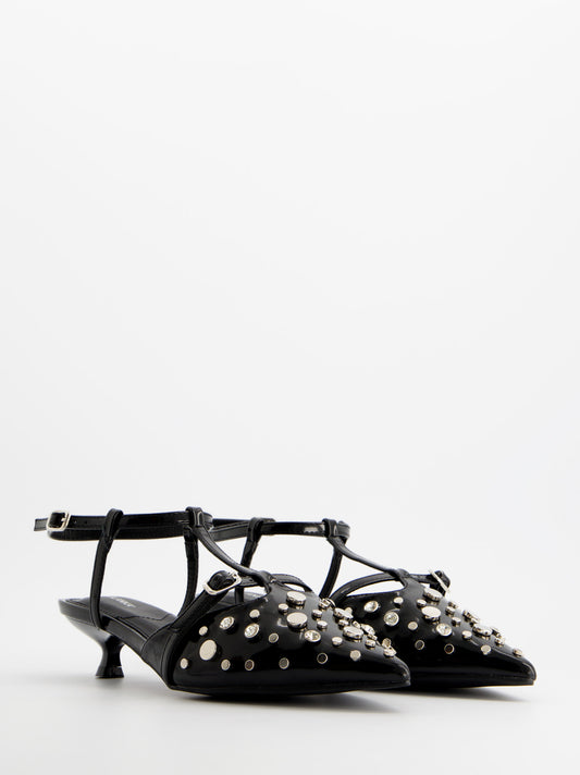 Zapatos de tacón negros con tachuelas - ULK Leyre