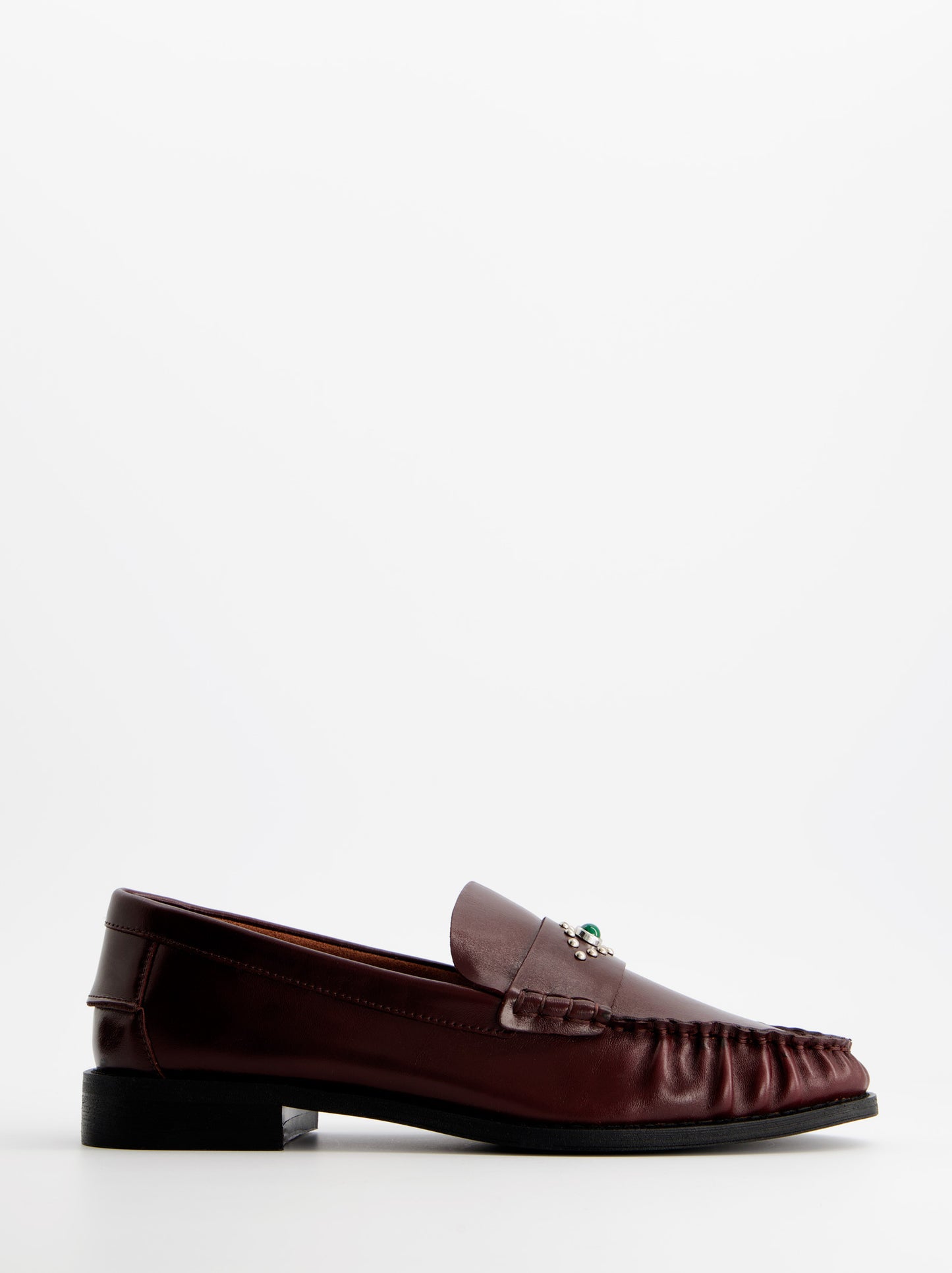 Burgundy leather loafers - ULK Qarn