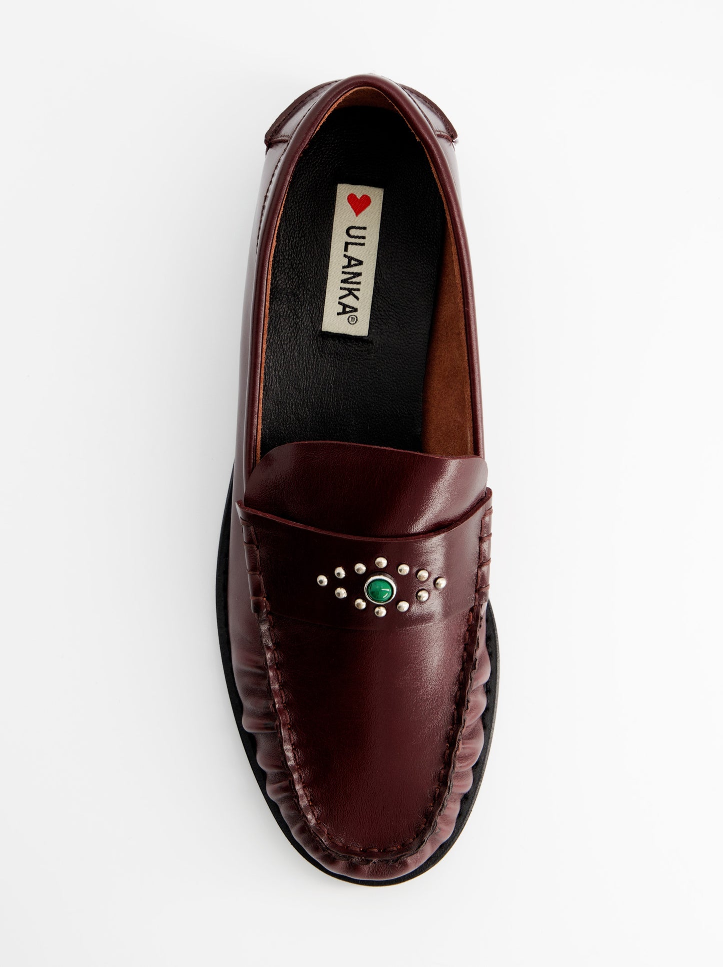 Burgundy leather loafers - ULK Qarn