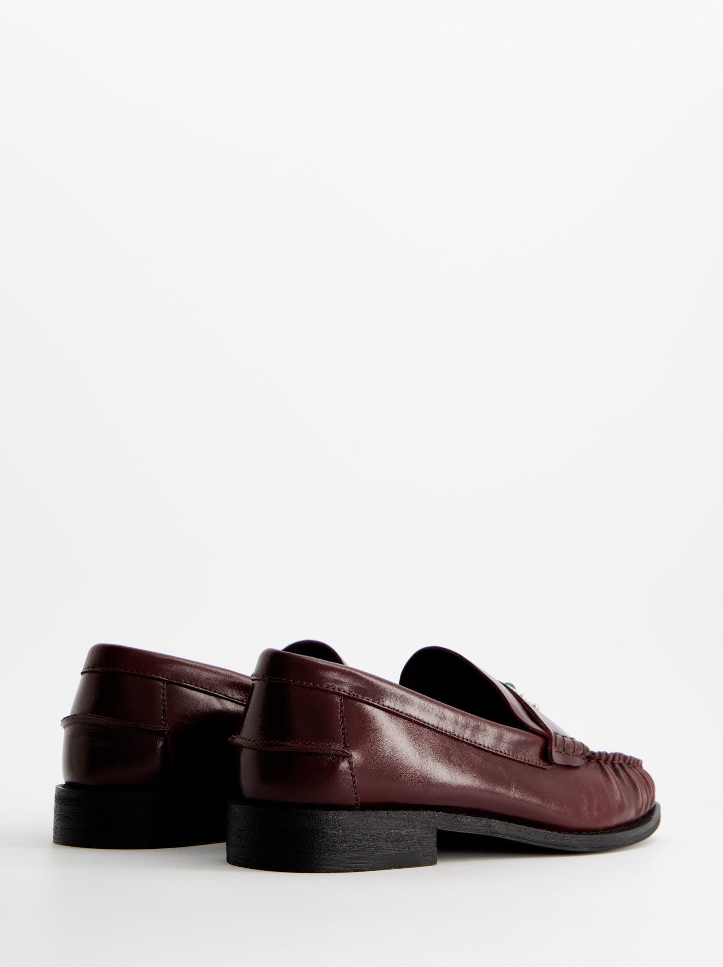 Burgundy leather loafers - ULK Qarn