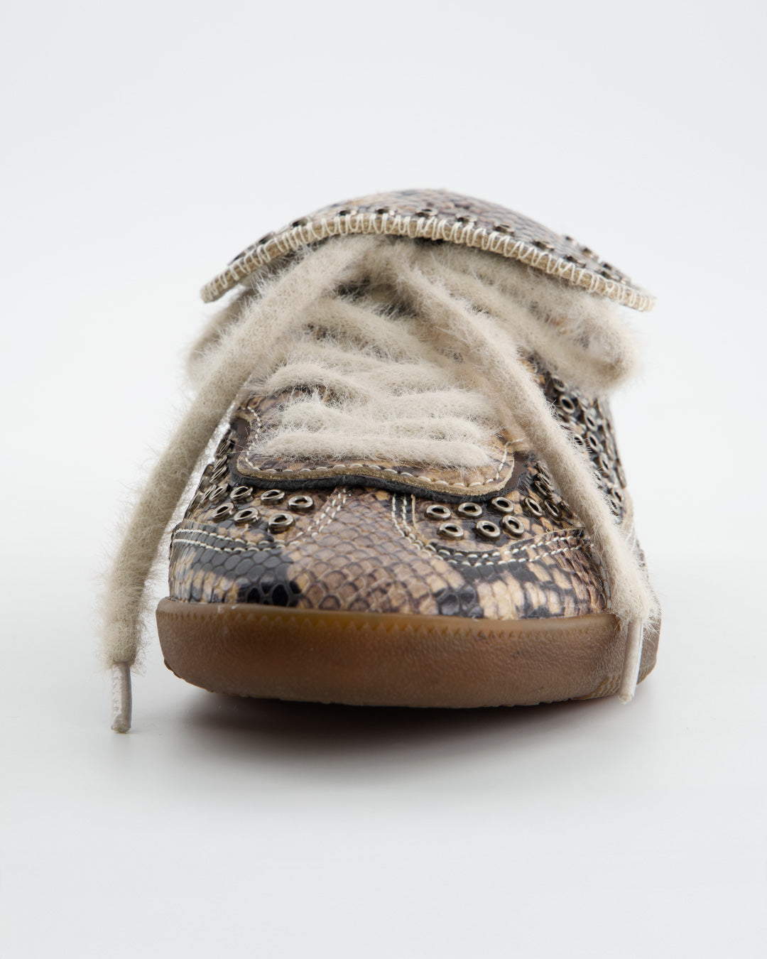 Snake effect sneakers with studs and fur laces - Chile