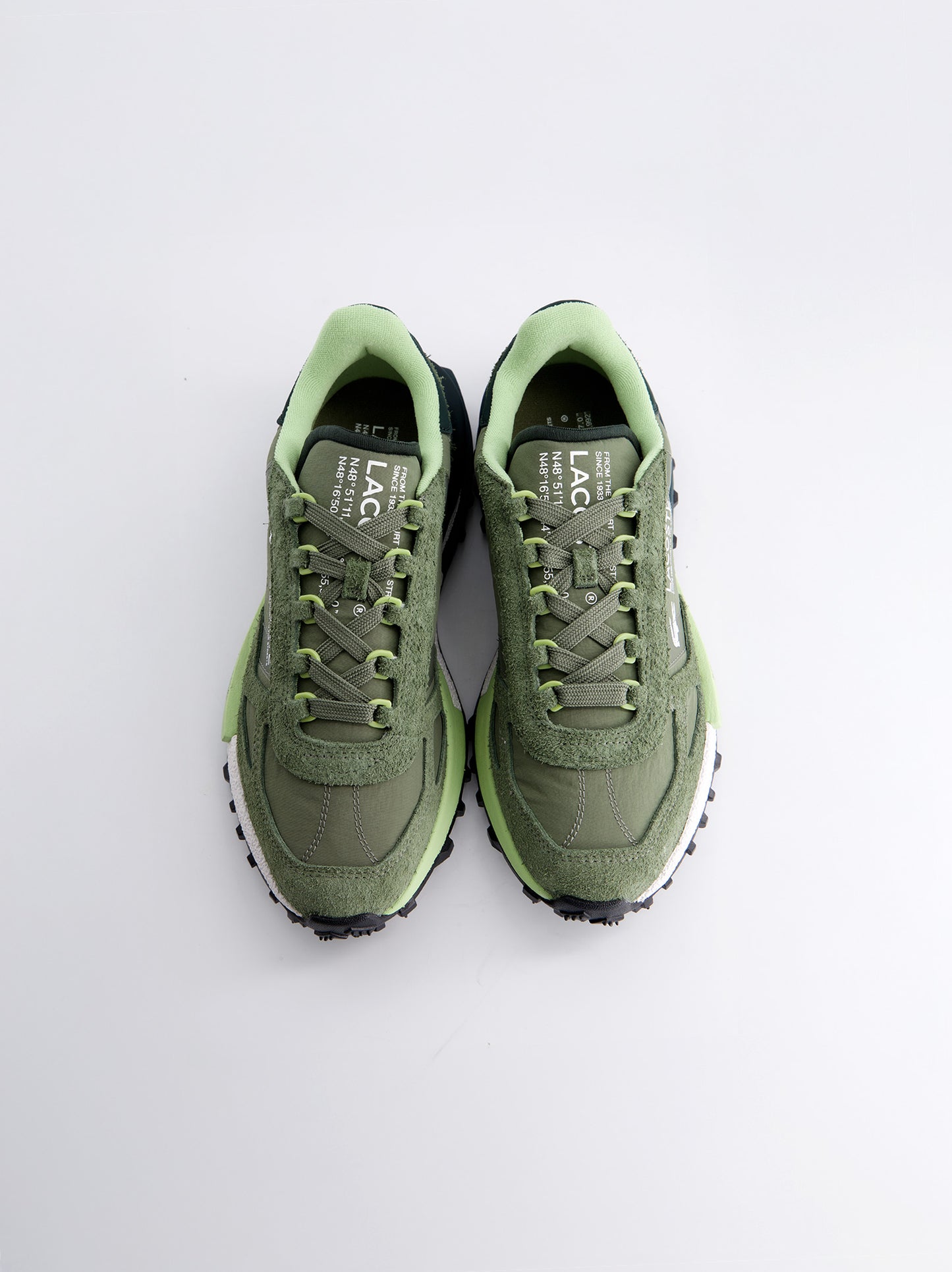 Zapatillas Lacoste Deportivas Verde Caqui Con Detalles En Verde Lima - Elite Active