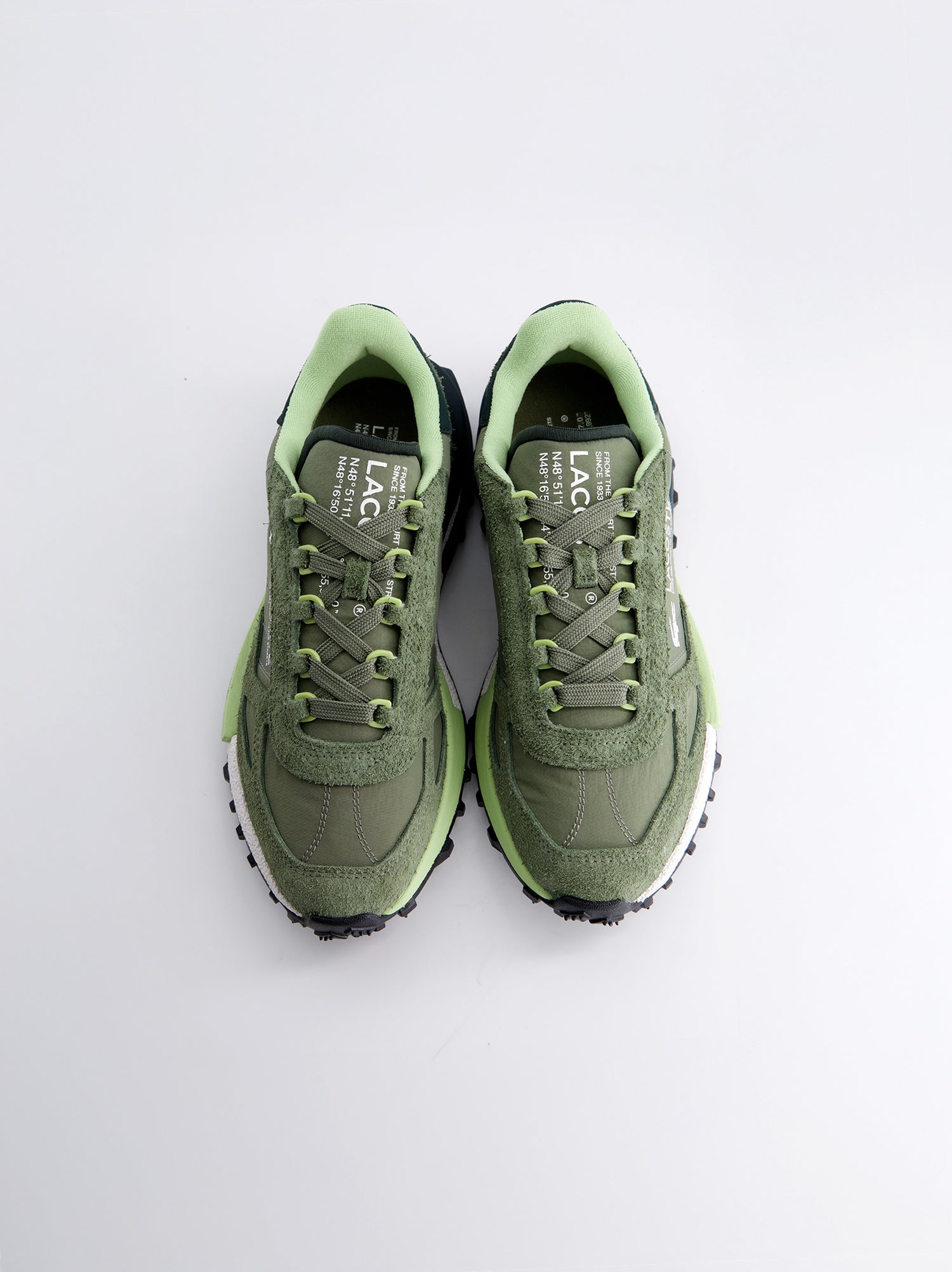 Zapatillas Lacoste Deportivas Verde Caqui Con Detalles En Verde Lima - Elite Active