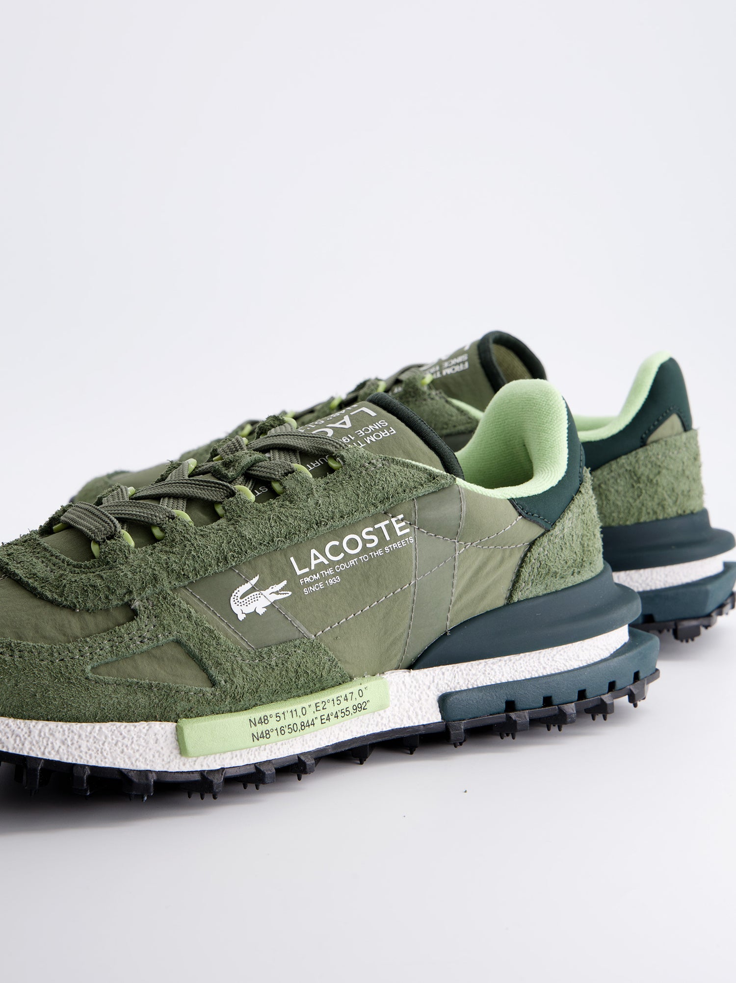 Zapatillas Lacoste Deportivas Verde Caqui Con Detalles En Verde Lima - Elite Active