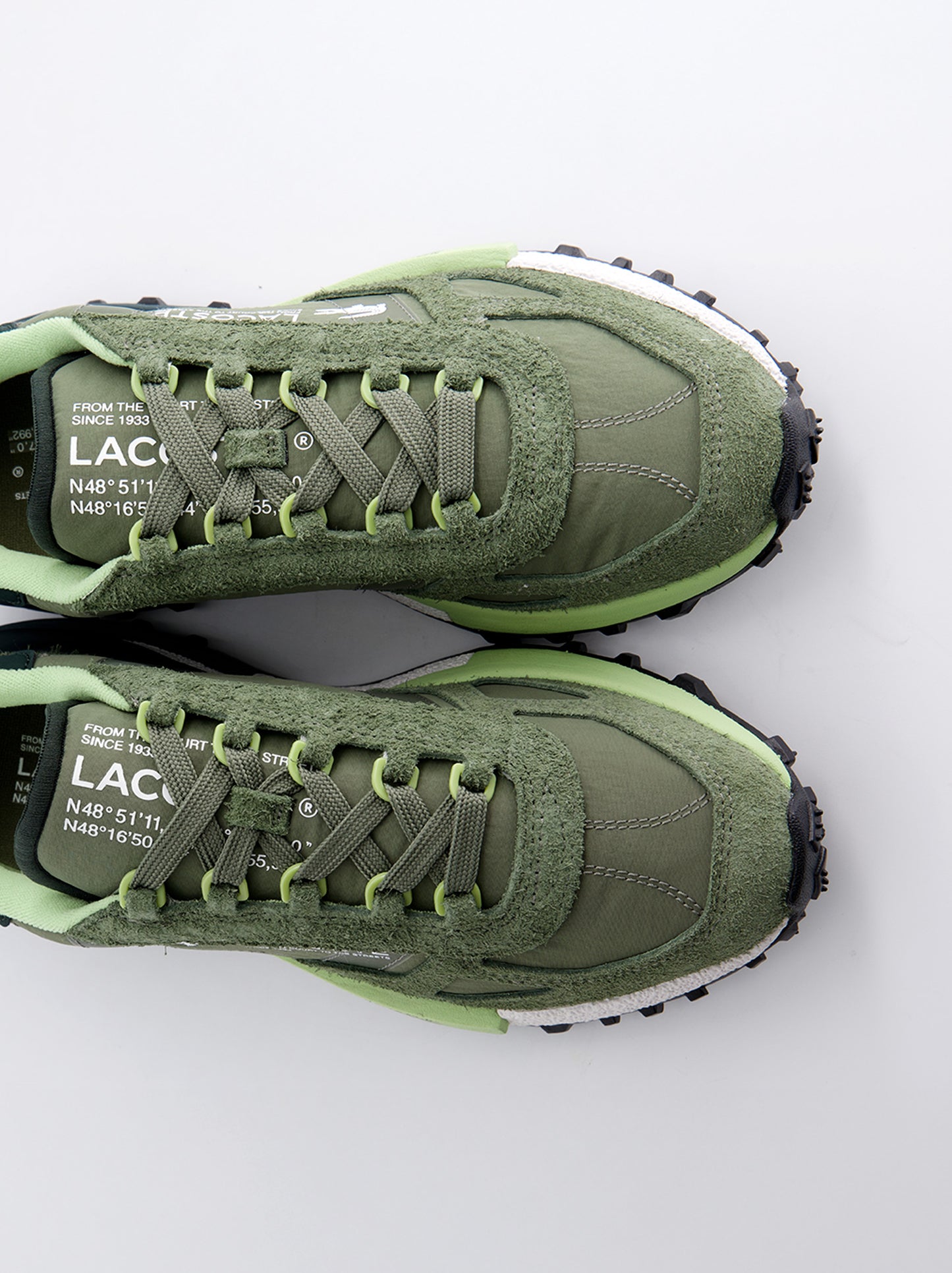 Zapatillas Lacoste Deportivas Verde Caqui Con Detalles En Verde Lima - Elite Active