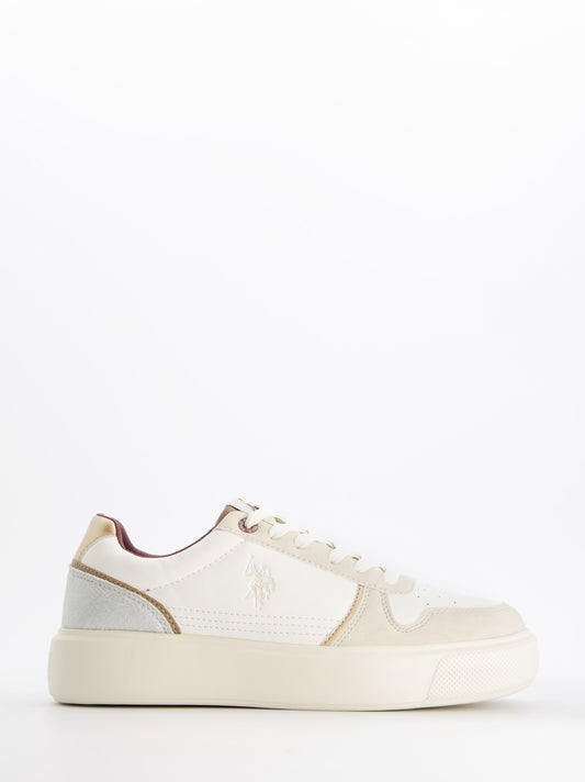Zapatillas blancas efecto piel - U.S. Polo Assn. Zabry