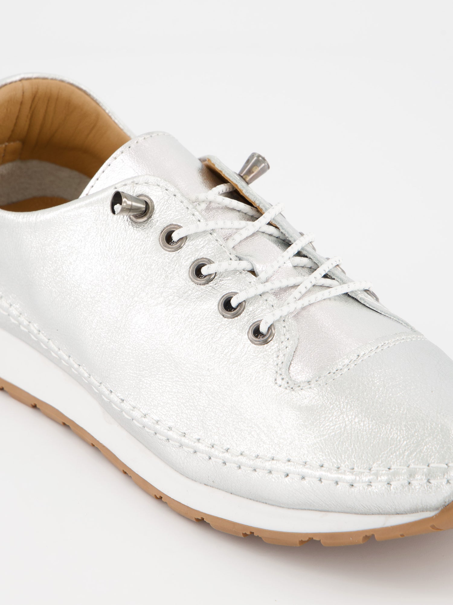 Zapatillas de piel plateadas - Berly