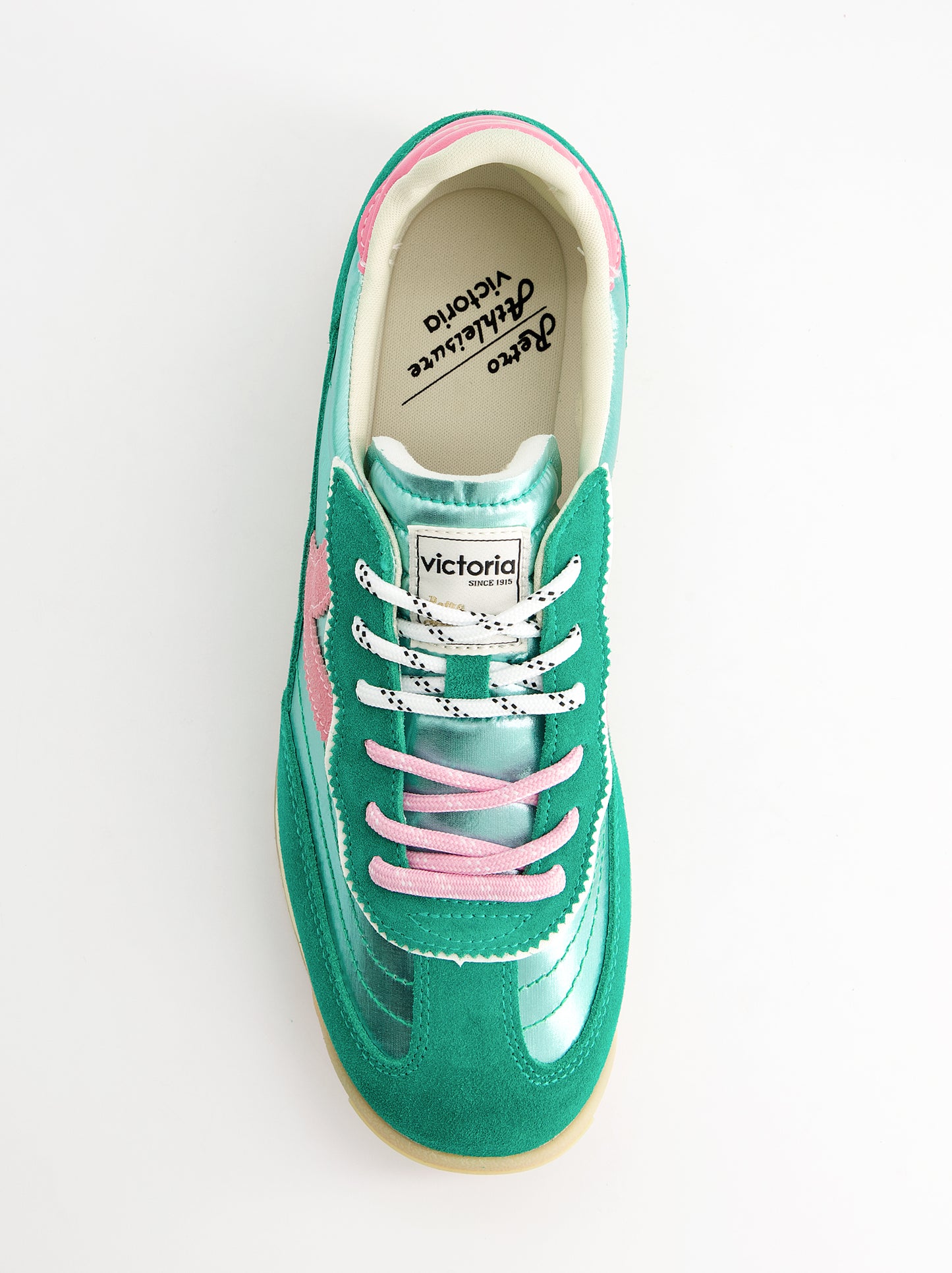 Zapatillas retro en ante metalizadas - Victoria Saturno