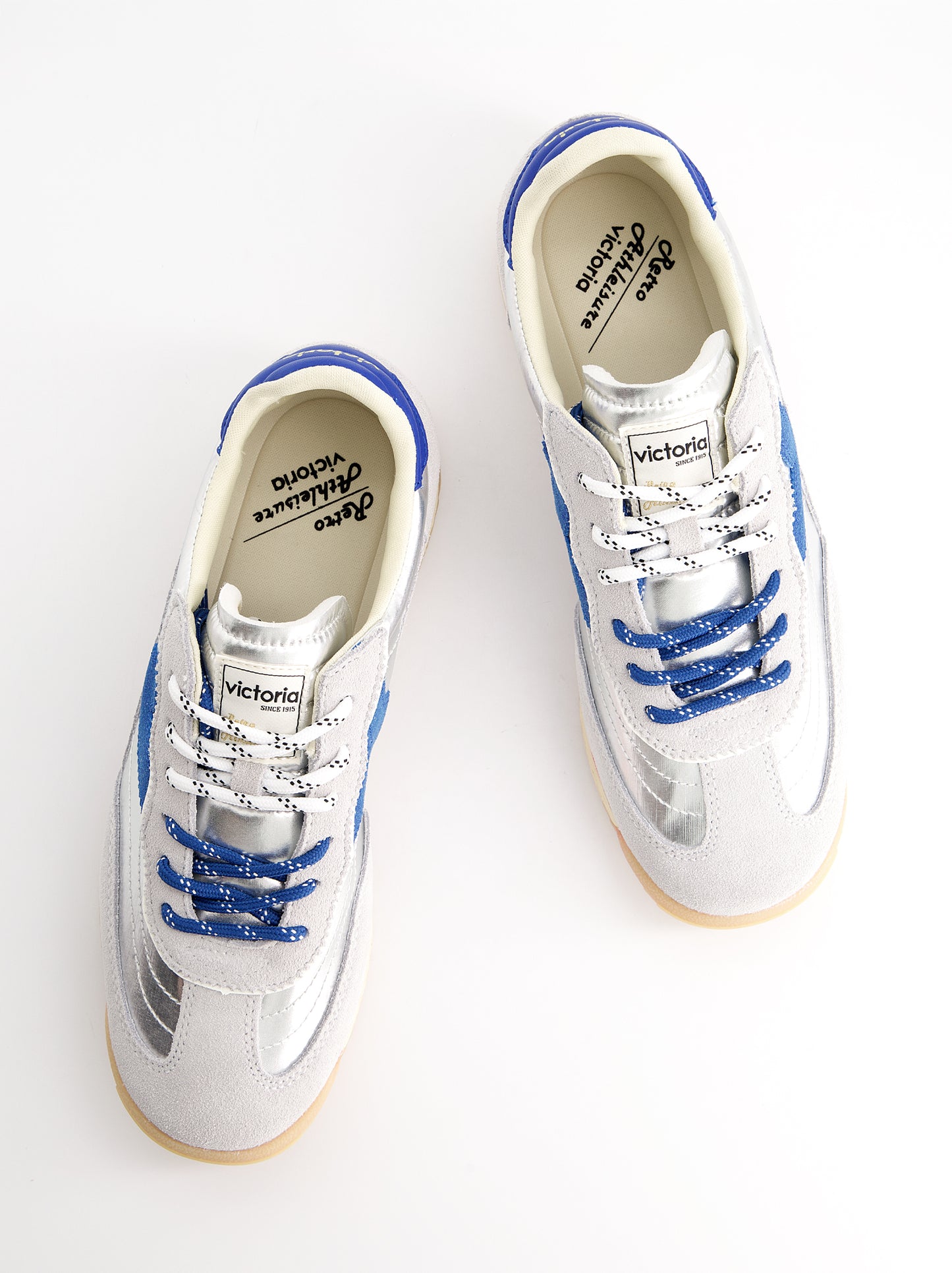 Zapatillas retro en ante metalizadas - Victoria Saturno