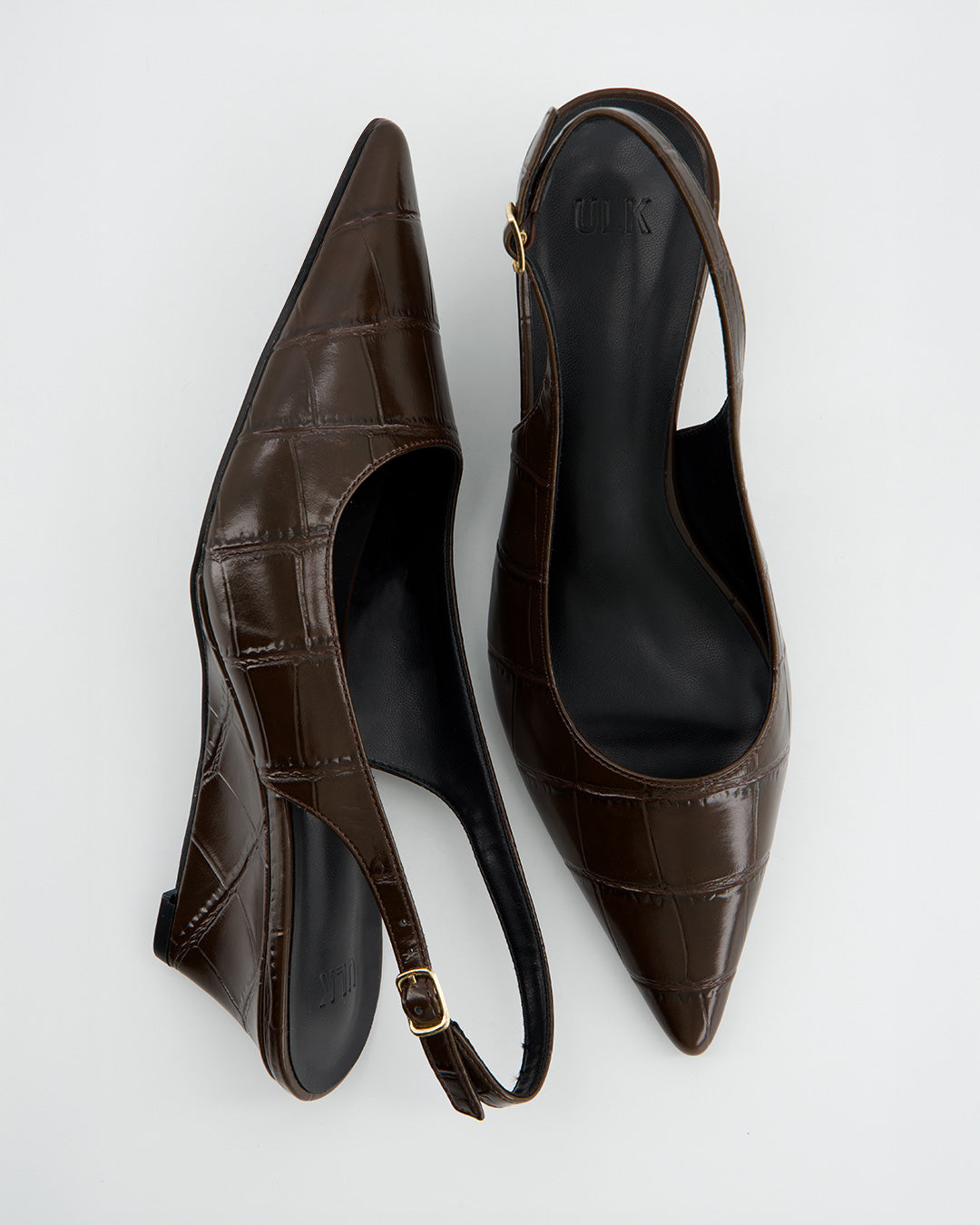 Brown Leather Slingback Shoes - Douce