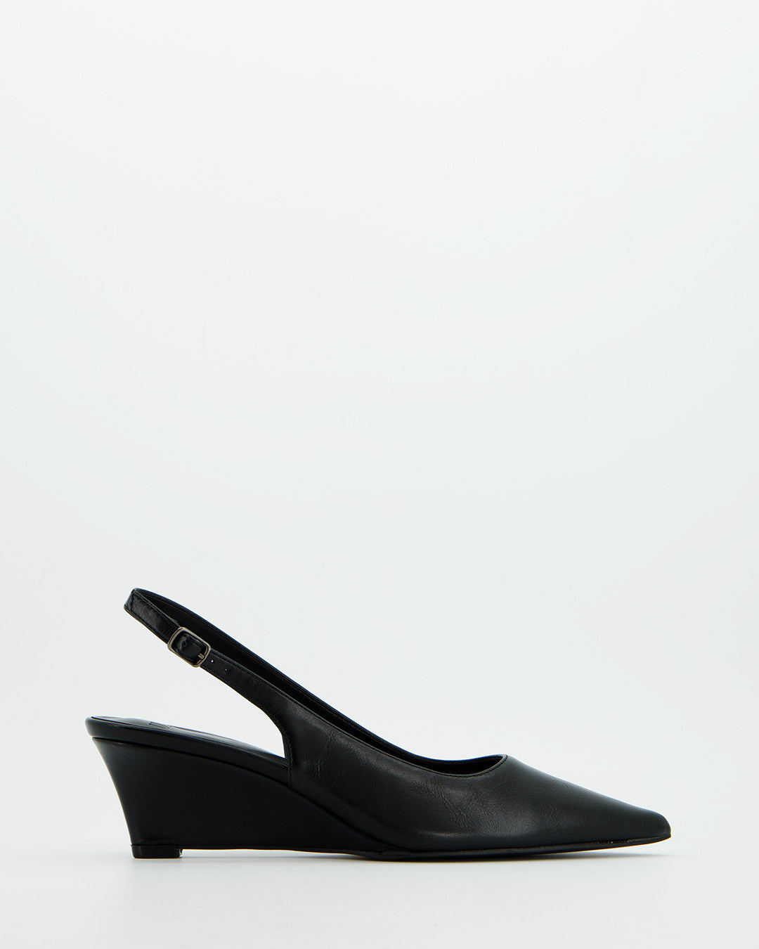Black Leather Slingback Shoes - Douce