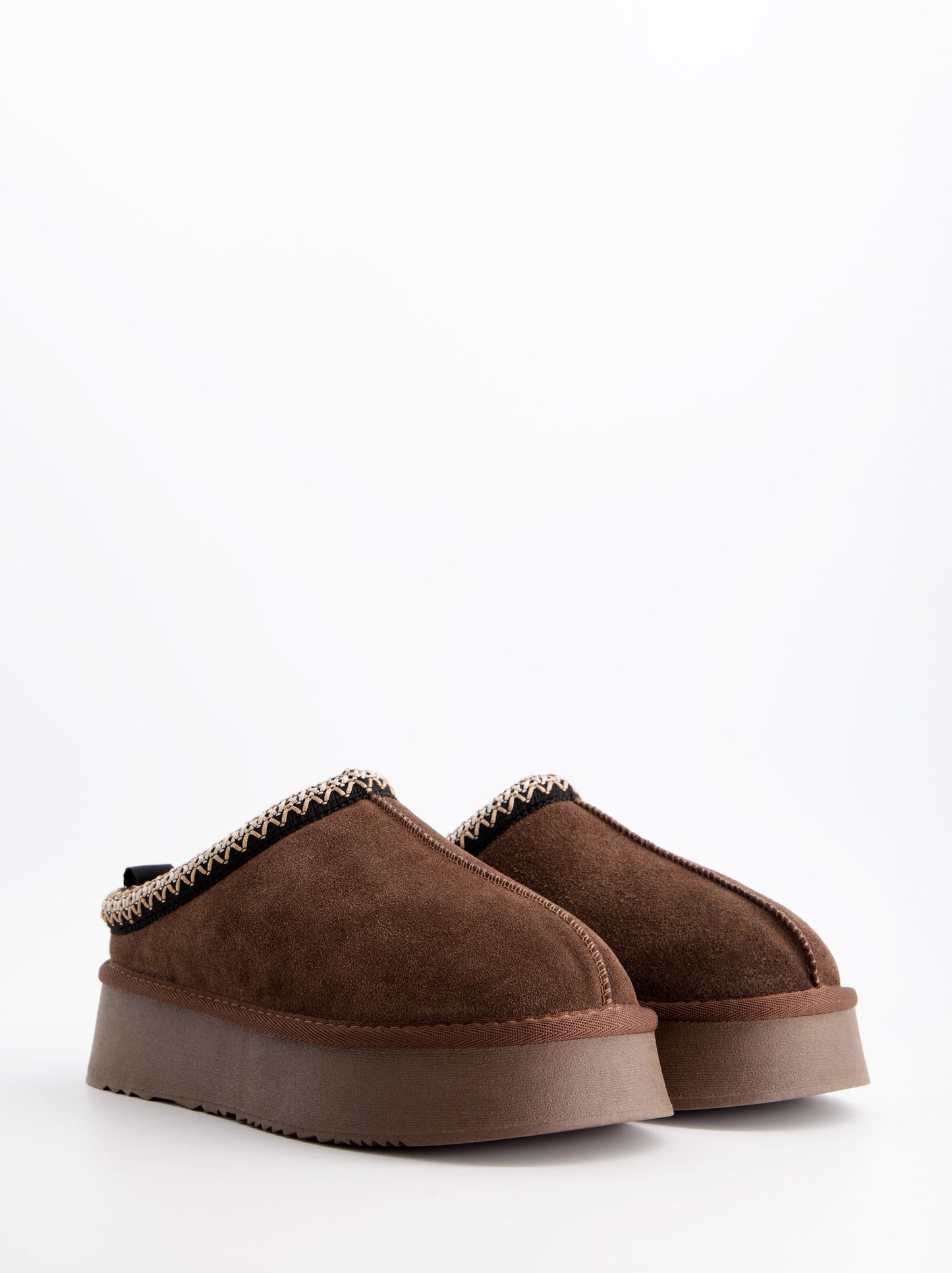 Zuecos de ante con forro interior y plataforma - Mieko