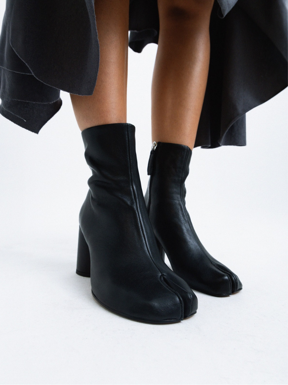 Botines tabi de piel negro - Glace