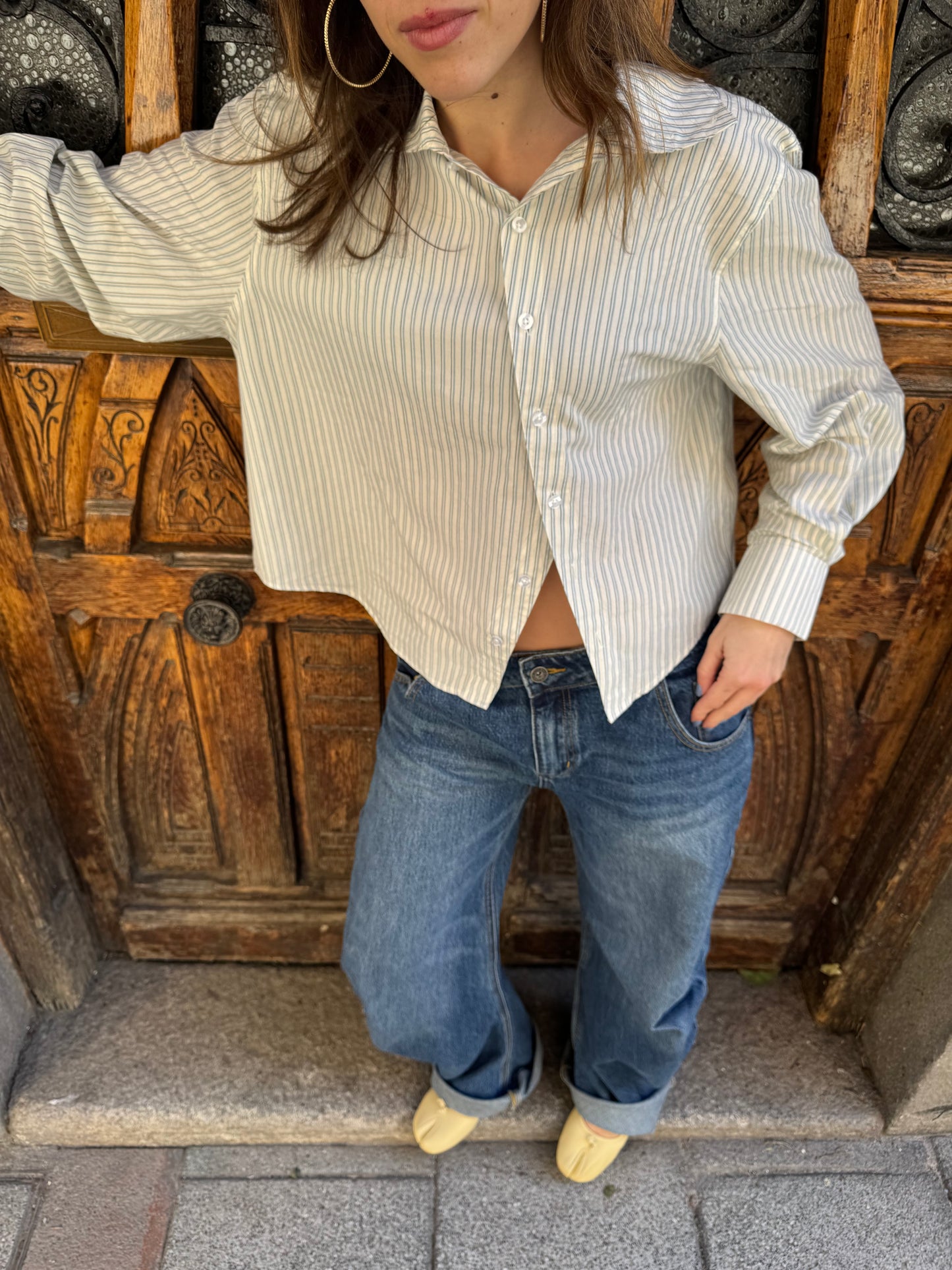 Camisa a rayas con botones asimétricos - Yani