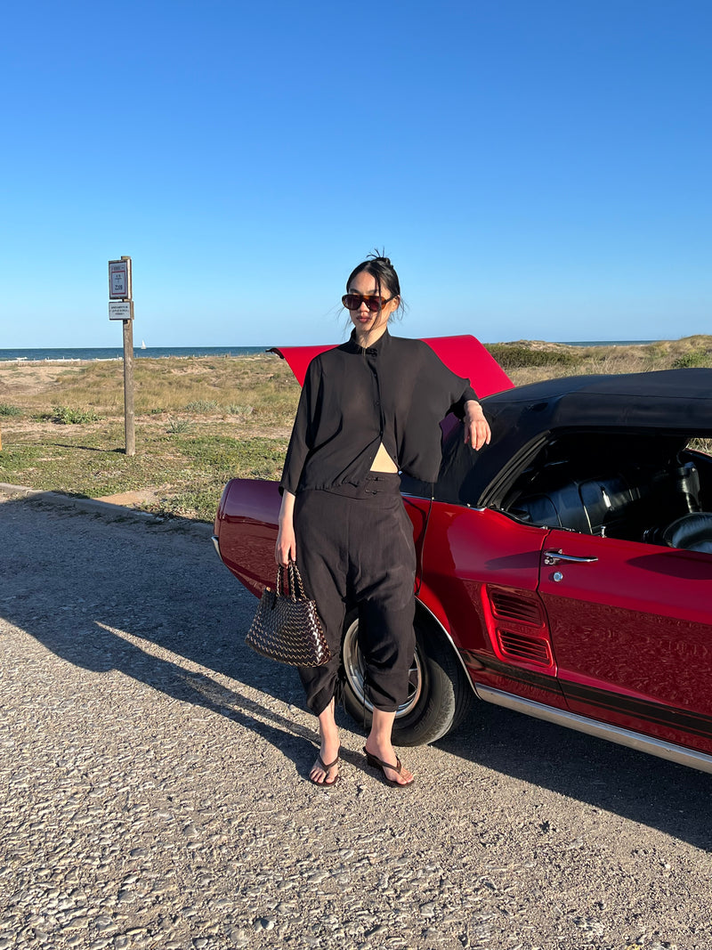 Low crotch trousers with adjustable leg - Sila