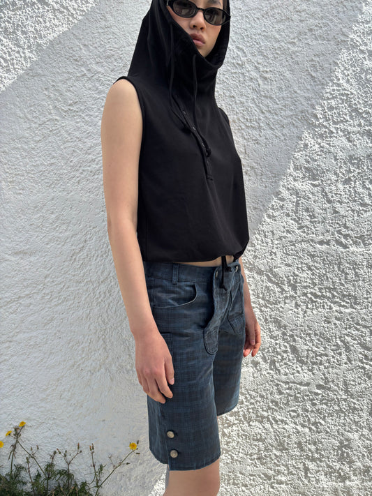 Blue plaid shorts with buttons - Vilna