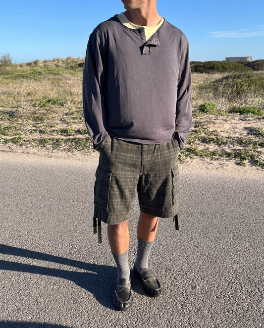 Bermudas cargo tartán ajustable - Cashmere