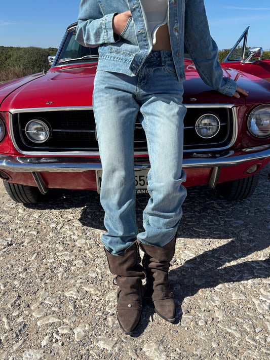 Pantalón denim claro efecto lavado - Aya