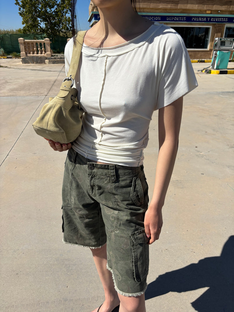 Green Bermuda shorts with paisley print - Bruce