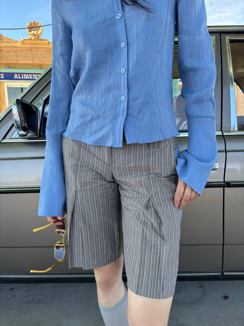 Pinstripe Bermuda shorts with pleats - Dandy