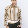 Chaqueta de punto cropped a rayas con cuello fold-over - Luzia