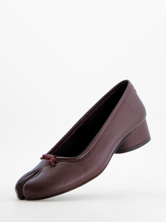 Burgundy low-heeled tabi ballet flats - Kala