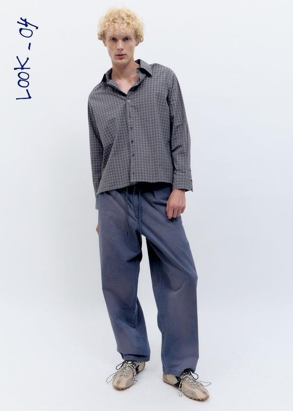 Worn blue relaxed trousers - Balloon