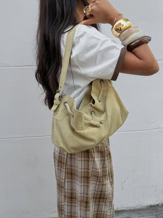 Bolso bucket de piel amarillo - Pomelie